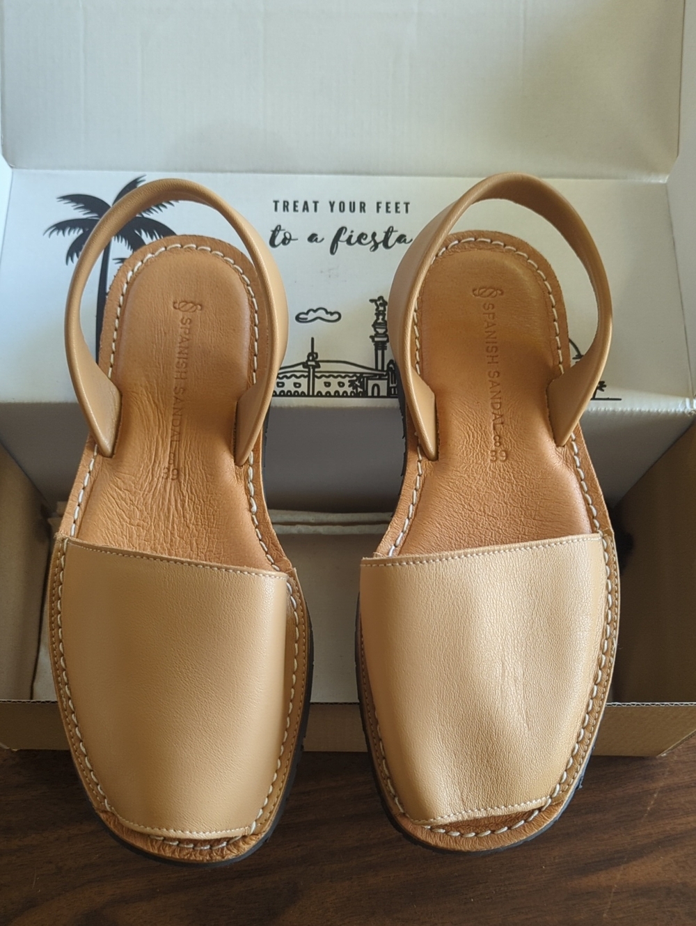 Spanish Sandal Tan Leather Slingback Sandals